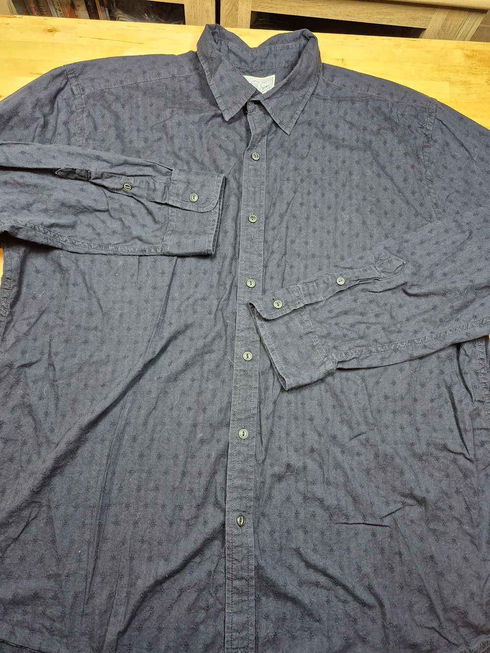 Lucky Brand Men's Slate Blue Textured Button-Down Shirt